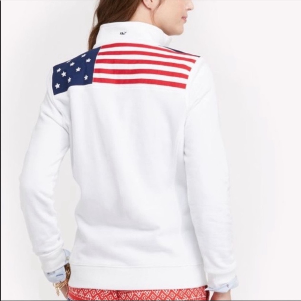 VINEYARD VINES AMERICANA COLOR-BLOCKED FLAG QUARTER ZIP SWEATSHIRT